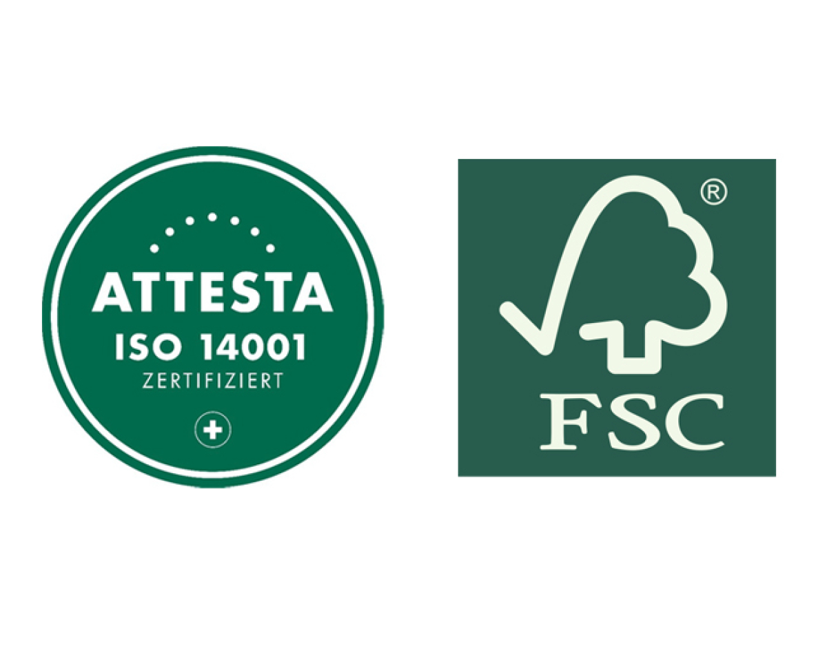 FSC- und ISO-Logo